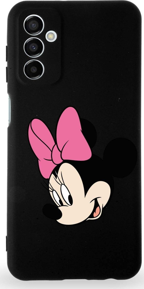 Samsung Galaxy M13 Uyumlu Lansman Kılıf Altı Kapalı Içi Kadife Minnie Mouse-B Tasarımlı Kapak