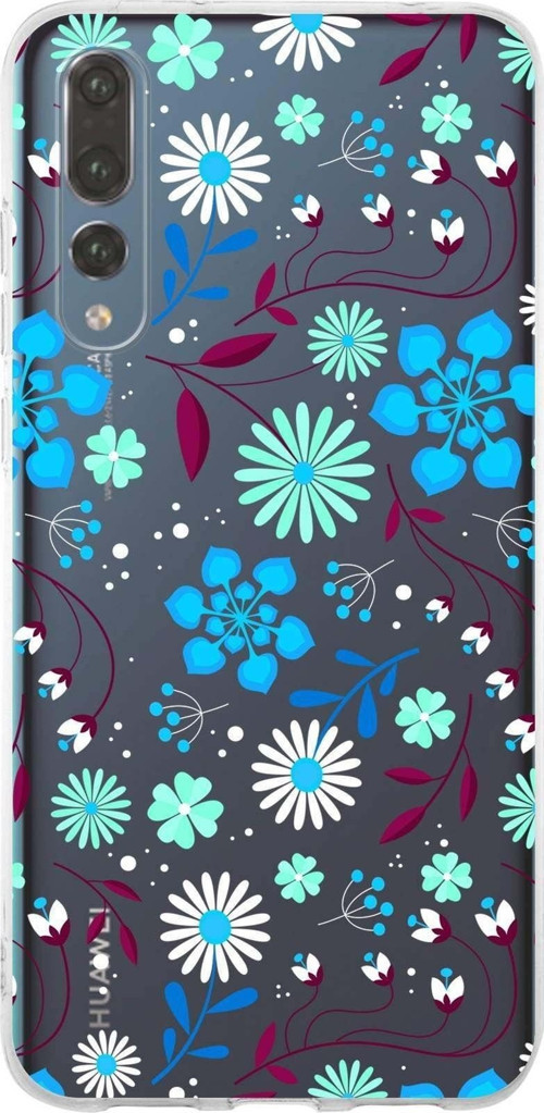 Huawei P20 Pro Uyumlu Kapak Flowers Tasarımlı Şeffaf Silikon Kılıf