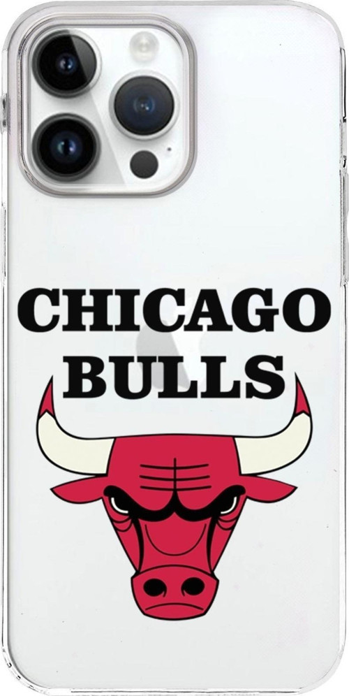 Iphone 14 Pro Max Uyumlu Kapak Chicago Bulls Tasarımlı Şeffaf Silikon Kılıf