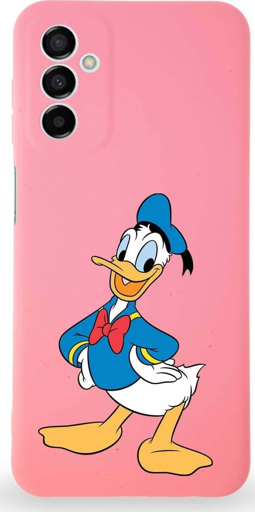 Samsung Galaxy M23 Uyumlu Lansman Kılıf Altı Kapalı Içi Kadife Donald Duck-C Tasarımlı Kapak