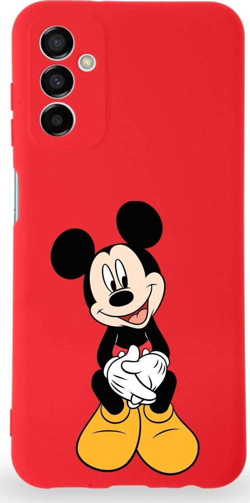 Samsung Galaxy M23 Uyumlu Lansman Kılıf Altı Kapalı Içi Kadife Mickey Mouse-A Tasarımlı Kapak