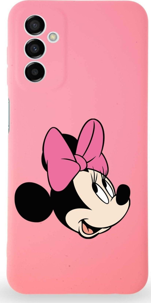 Samsung Galaxy M23 Uyumlu Lansman Kılıf Altı Kapalı Içi Kadife Minnie Mouse-A Tasarımlı Kapak