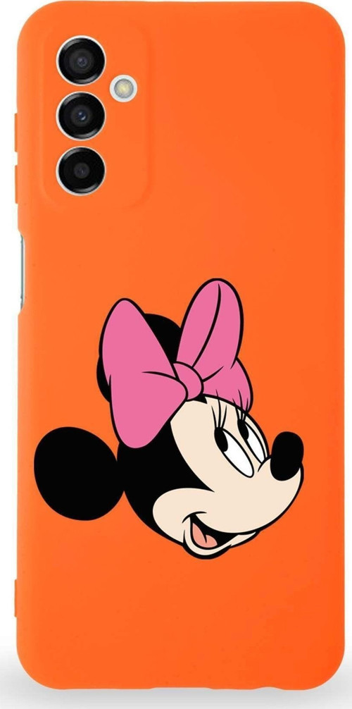 Samsung Galaxy M23 Uyumlu Lansman Kılıf Altı Kapalı Içi Kadife Minnie Mouse-A Tasarımlı Kapak