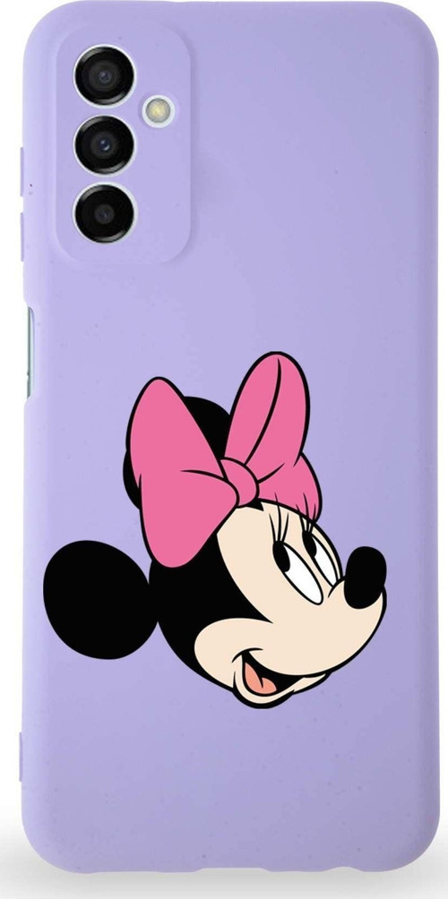 Samsung Galaxy M23 Uyumlu Lansman Kılıf Altı Kapalı Içi Kadife Minnie Mouse-A Tasarımlı Kapak