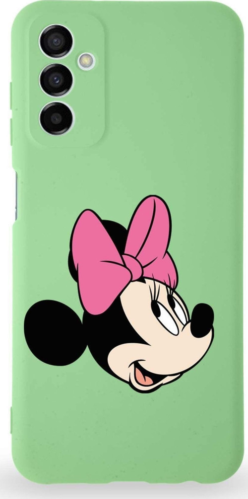 Samsung Galaxy M23 Uyumlu Lansman Kılıf Altı Kapalı Içi Kadife Minnie Mouse-A Tasarımlı Kapak
