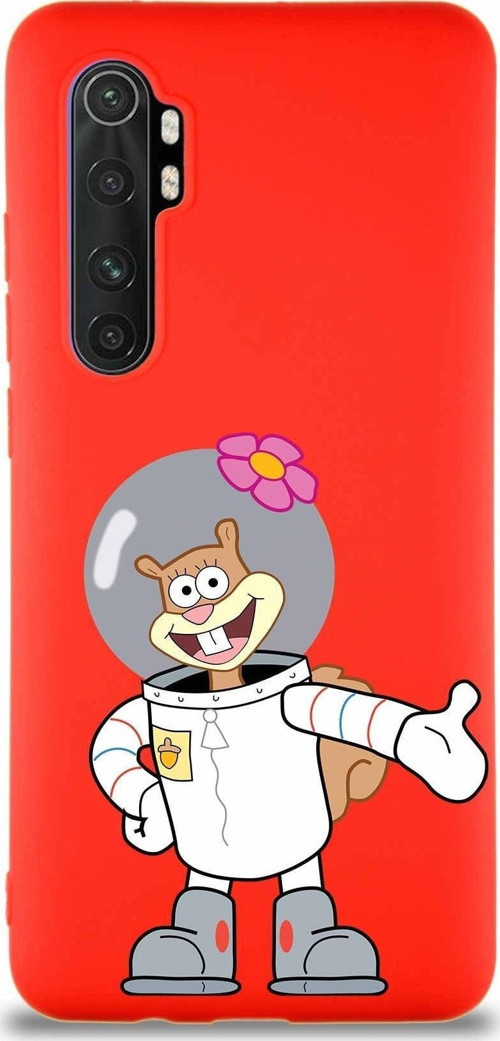 Xiaomi Mi Note 10 Lite Soft Premier Kapak Sandy Tasarımlı Silikon Kılıf - Kırmızı