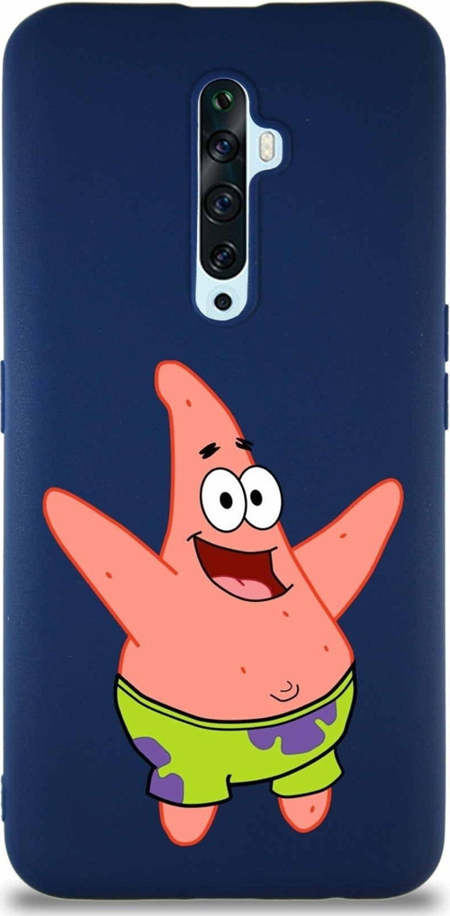 Oppo Reno 2Z Soft Premier Kapak Patrick Yıldız Tasarımlı Silikon Kılıf - Lacivert