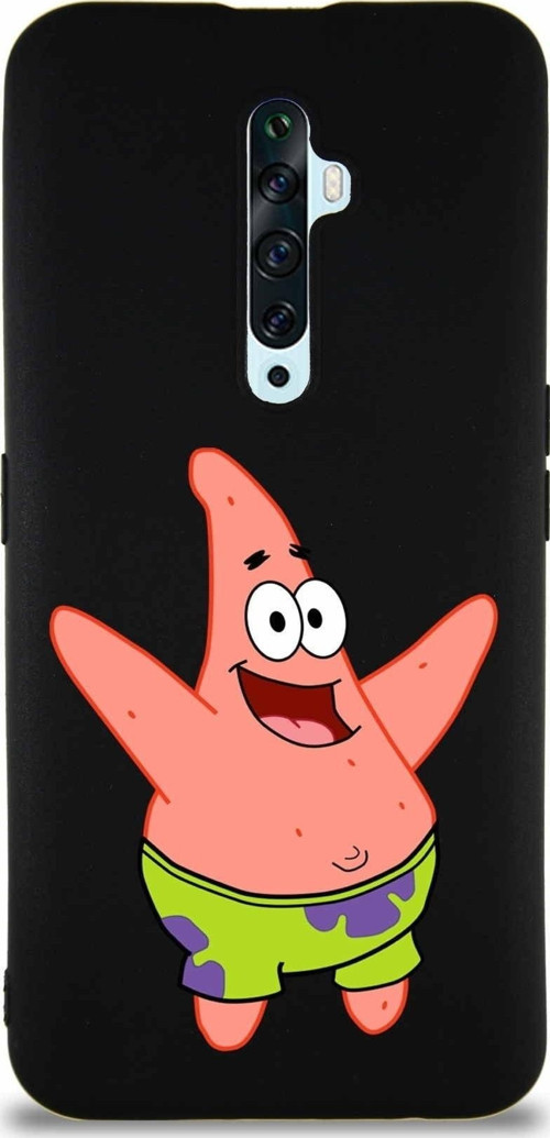 Oppo Reno 2Z Soft Premier Kapak Patrick Yıldız Tasarımlı Silikon Kılıf - Siyah