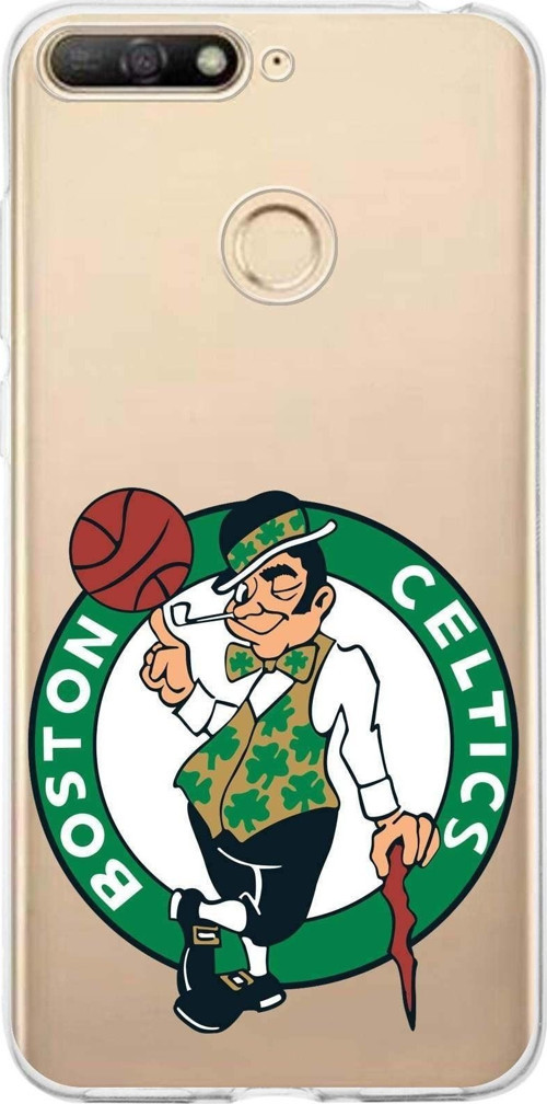 Huawei Y6 2018 Uyumlu Kapak Boston Celtics Tasarımlı Şeffaf Silikon Kılıf