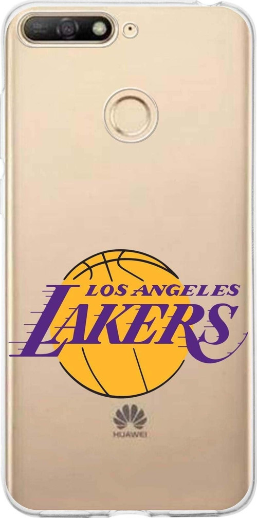 Huawei Y6 2018 Uyumlu Kapak La Lakers Tasarımlı Şeffaf Silikon Kılıf