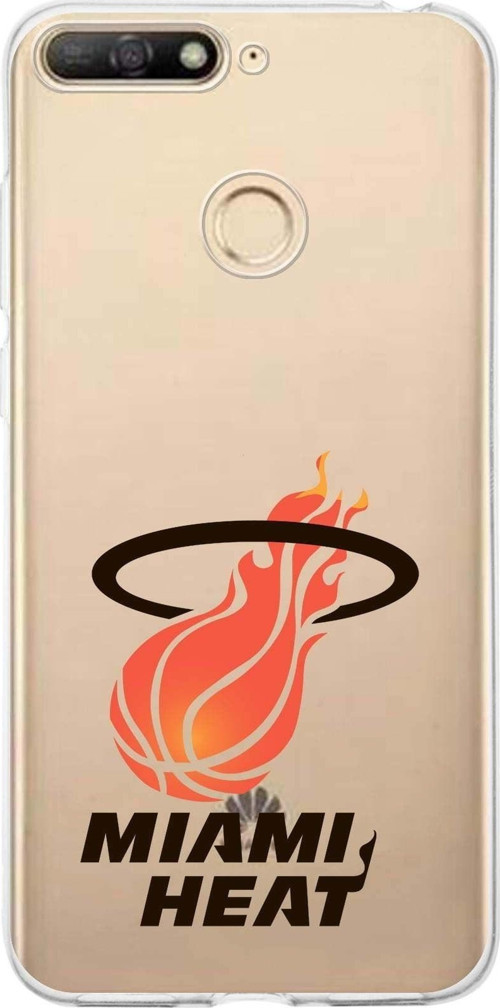 Huawei Y6 2018 Uyumlu Kapak Miami Heat Tasarımlı Şeffaf Silikon Kılıf