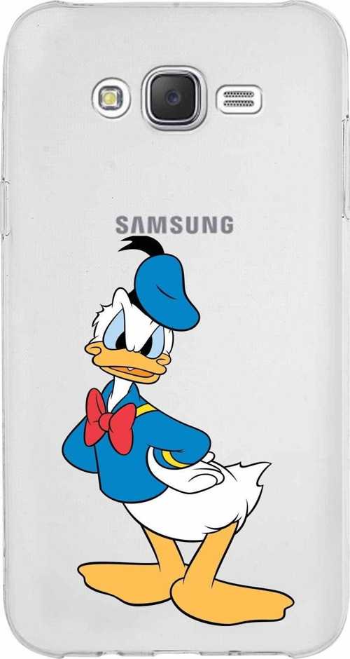 Samsung Galaxy J7 Core Kapak Donald Duck Tasarımlı Şeffaf Silikon Kılıf
