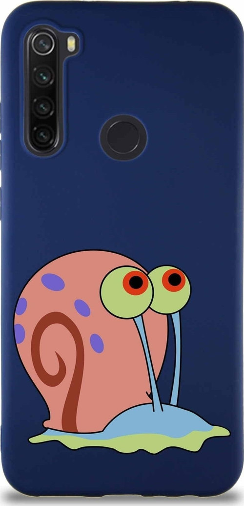 Xiaomi Redmi Note 8 Soft Premier Kapak Salyangoz Gary Tasarımlı Silikon Kılıf - Lacivert