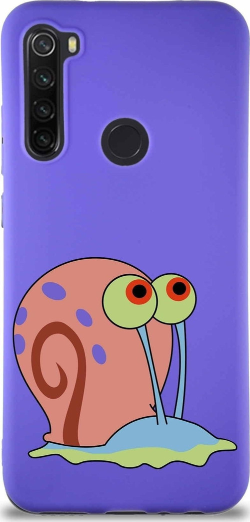 Xiaomi Redmi Note 8 Soft Premier Kapak Salyangoz Gary Tasarımlı Silikon Kılıf - Mor