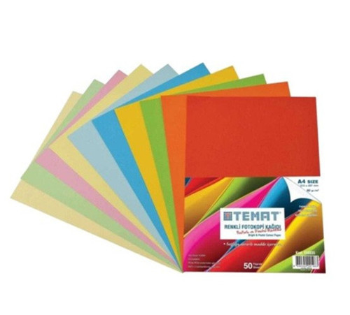 Rey Temat Renkli Fotokopi Kağıdı A4 Fosforlu ve Pastel 50Li - 3 paket