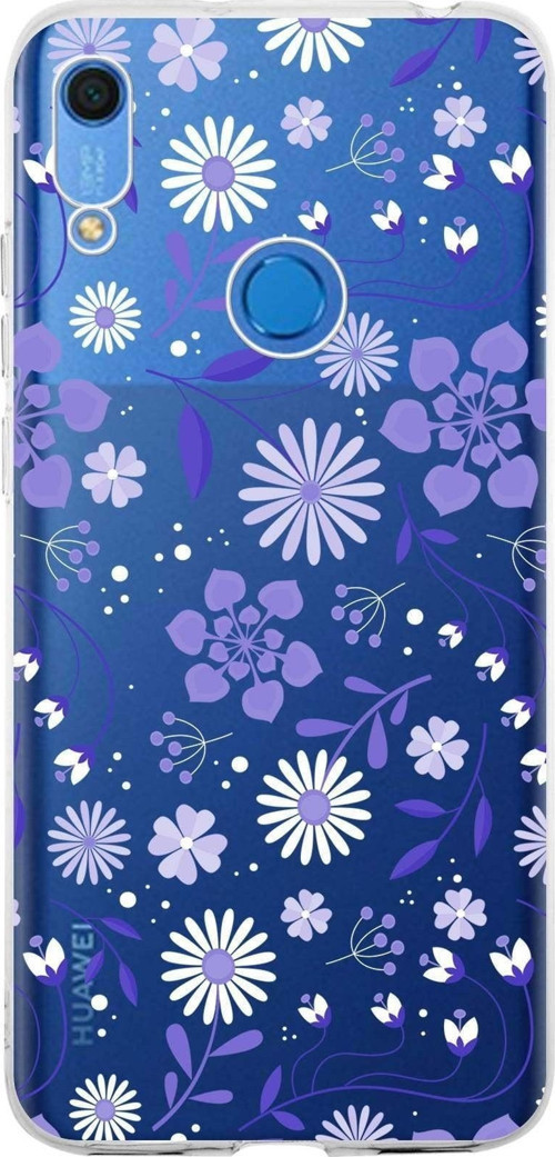 Huawei Y6S 2019 Uyumlu Kapak Flowers Tasarımlı Şeffaf Silikon Kılıf