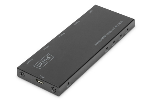 Evimdeyok Digitus Ultra İnce HDMI Çoklayıcı, 1x4, 4K/60Hz, HDR, HDCP 2.2, 18 Gbps<br> Digitus Ultra Slim HDMI Splitter, 1x4, 4K/60Hz, HDR, HDCP 2.2, 18 Gbps