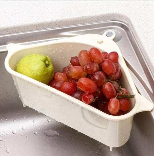 Vantuzlu Üçgen Sebze Meyve Lavabo Süzgeç