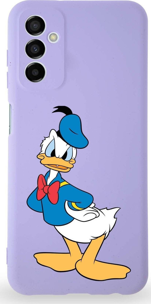 Samsung Galaxy A04S Uyumlu Lansman Kılıf Altı Kapalı Içi Kadife Donald Duck-D Tasarımlı Kapak