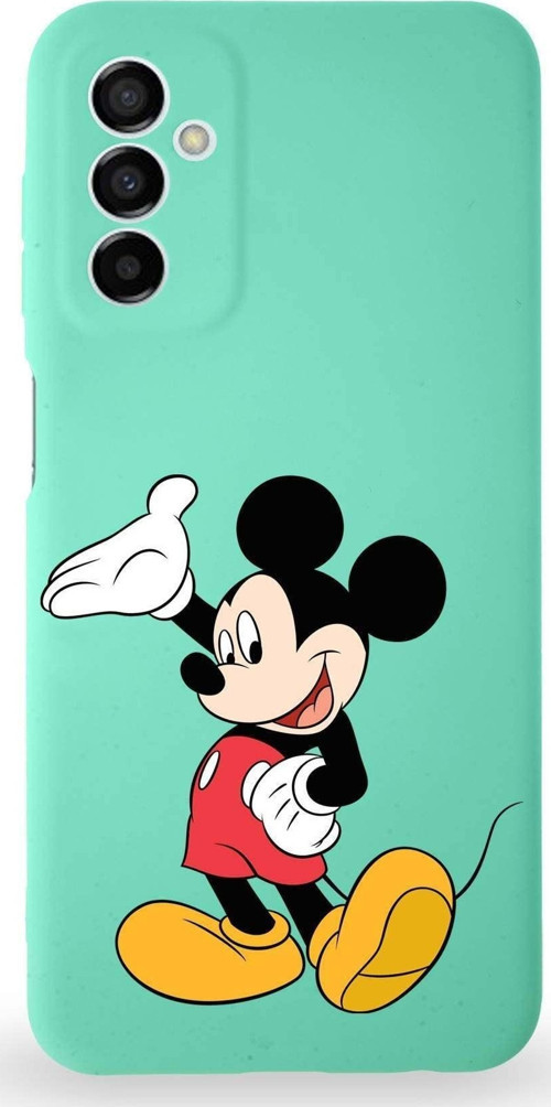 Samsung Galaxy A04S Uyumlu Lansman Kılıf Altı Kapalı Içi Kadife Mickey Mouse-C Tasarımlı Kapak