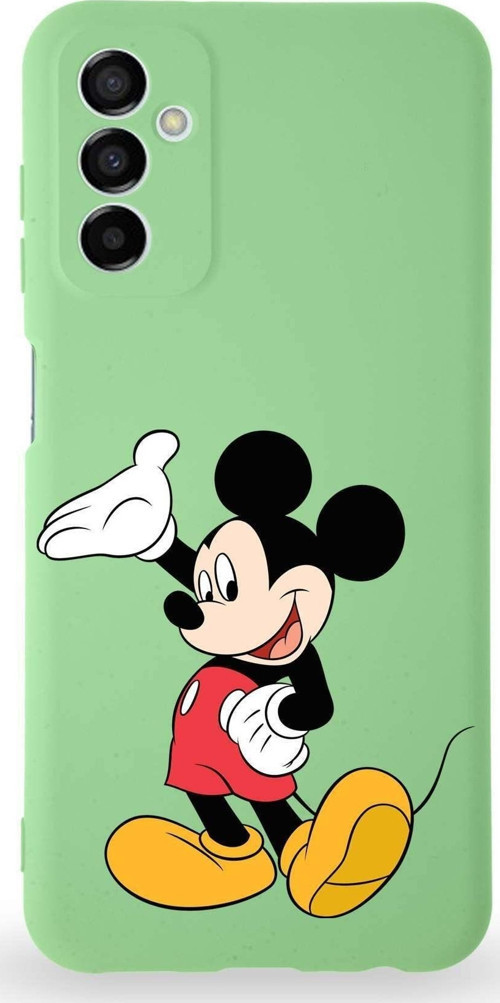 Samsung Galaxy A04S Uyumlu Lansman Kılıf Altı Kapalı Içi Kadife Mickey Mouse-C Tasarımlı Kapak