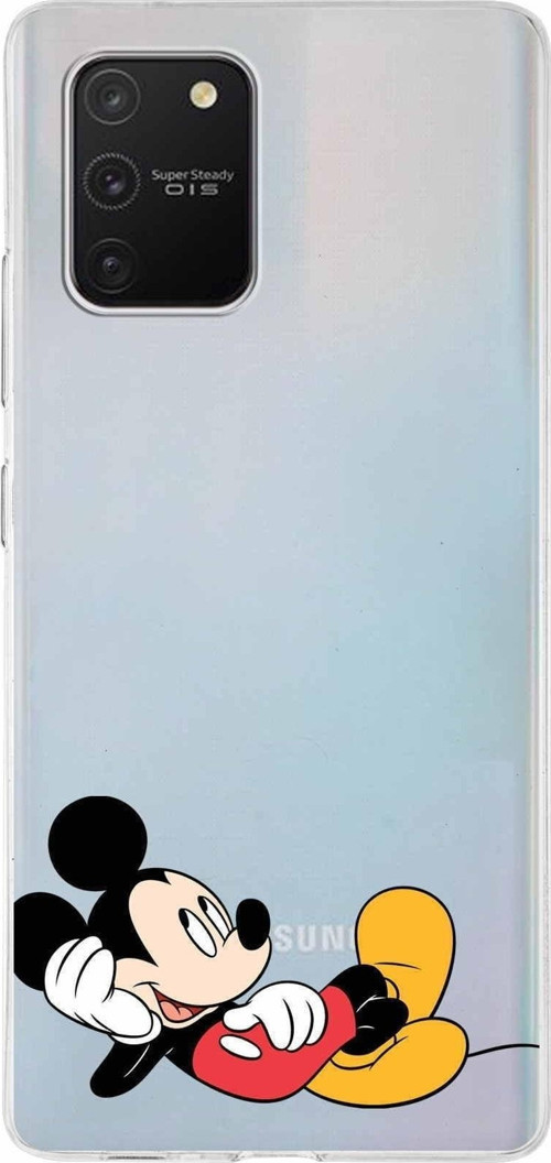 Samsung Galaxy S10 Lite Kapak Mickey Mouse Tasarımlı Şeffaf Silikon Kılıf