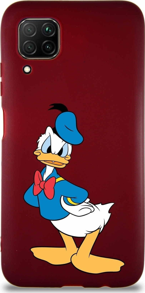 Huawei P40 Lite Soft Premier Kapak Donald Duck-D Tasarımlı Silikon Kılıf - Mürdüm