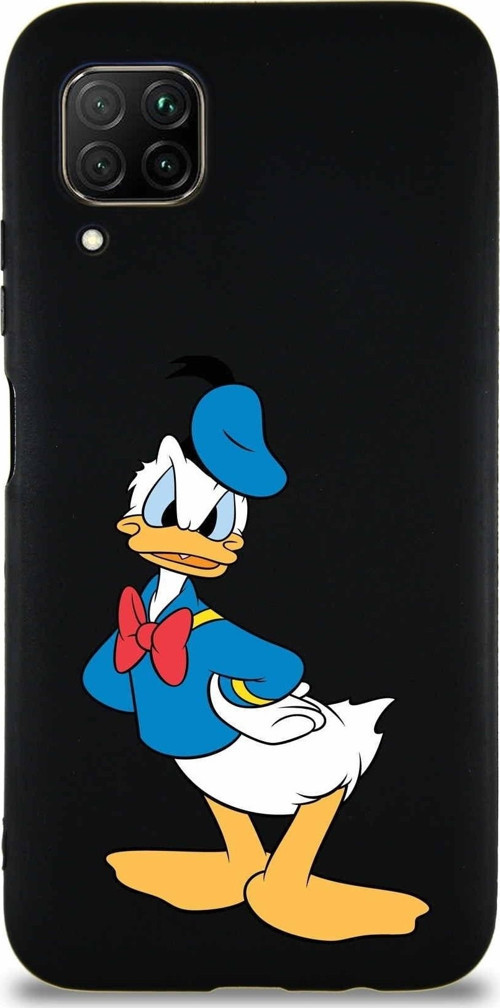 Huawei P40 Lite Soft Premier Kapak Donald Duck-D Tasarımlı Silikon Kılıf - Siyah