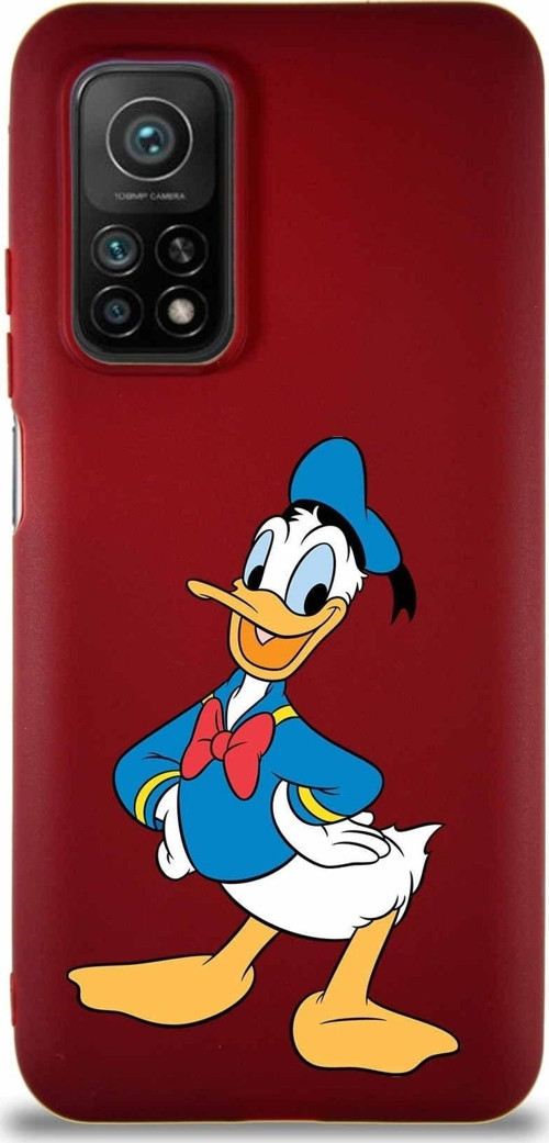 Xiaomi Mi 10T Pro Soft Premier Kapak Donald Duck-C Tasarımlı Silikon Kılıf - Mürdüm