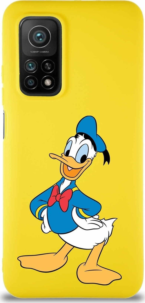 Xiaomi Mi 10T Pro Soft Premier Kapak Donald Duck-C Tasarımlı Silikon Kılıf - Sarı