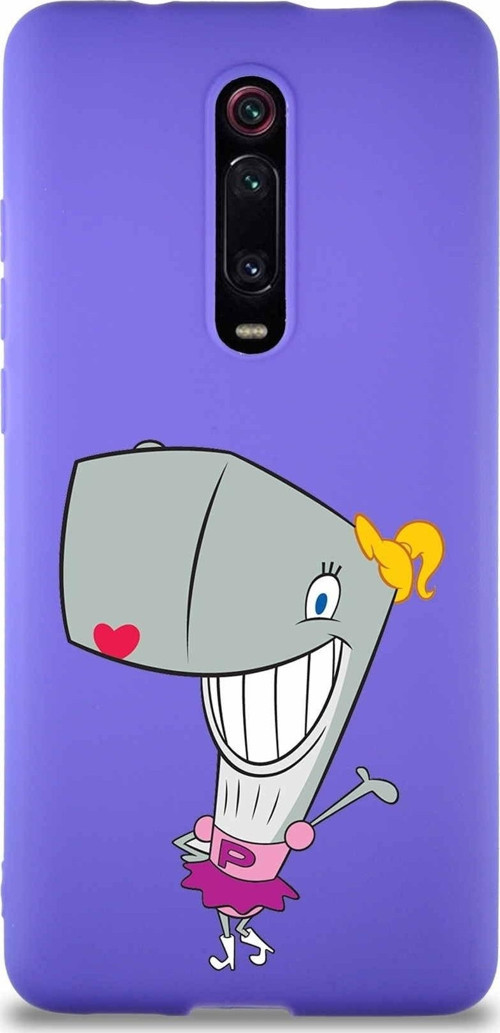 Xiaomi Mi 9T Soft Premier Kapak Pearl Yengeç Tasarımlı Silikon Kılıf - Mor