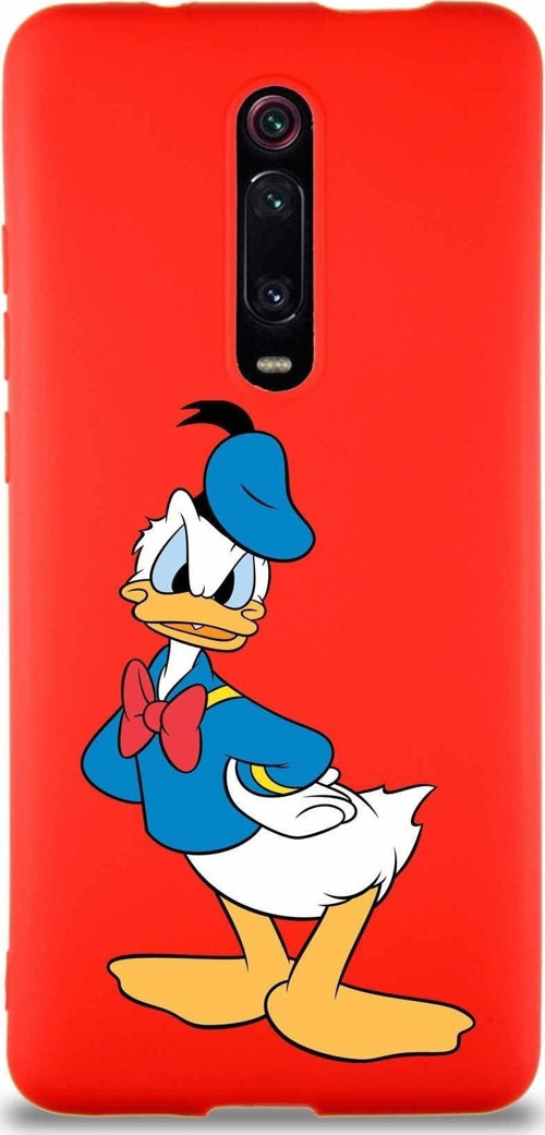 Xiaomi Redmi K20 Pro Soft Premier Kapak Donald Duck-D Tasarımlı Silikon Kılıf - Kırmızı