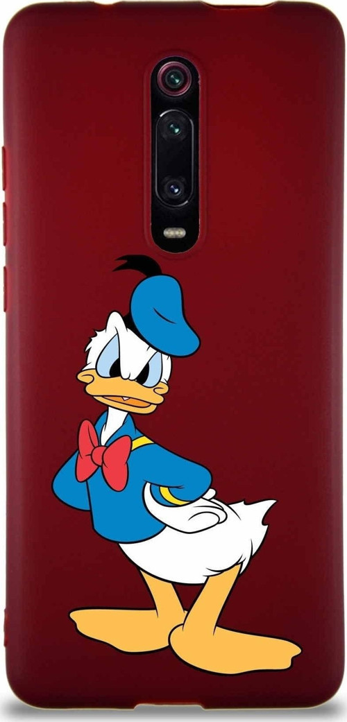 Xiaomi Redmi K20 Pro Soft Premier Kapak Donald Duck-D Tasarımlı Silikon Kılıf - Mürdüm