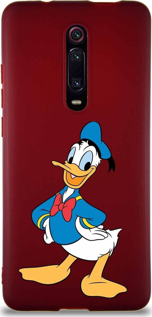 Xiaomi Redmi K20 Soft Premier Kapak Donald Duck-C Tasarımlı Silikon Kılıf - Mürdüm