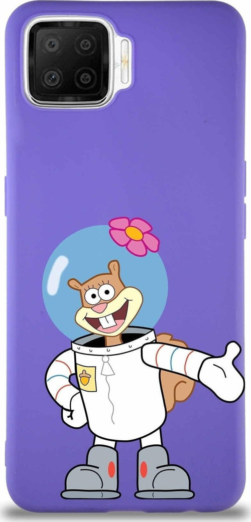 Oppo A73 Soft Premier Kapak Sandy Tasarımlı Silikon Kılıf - Mor