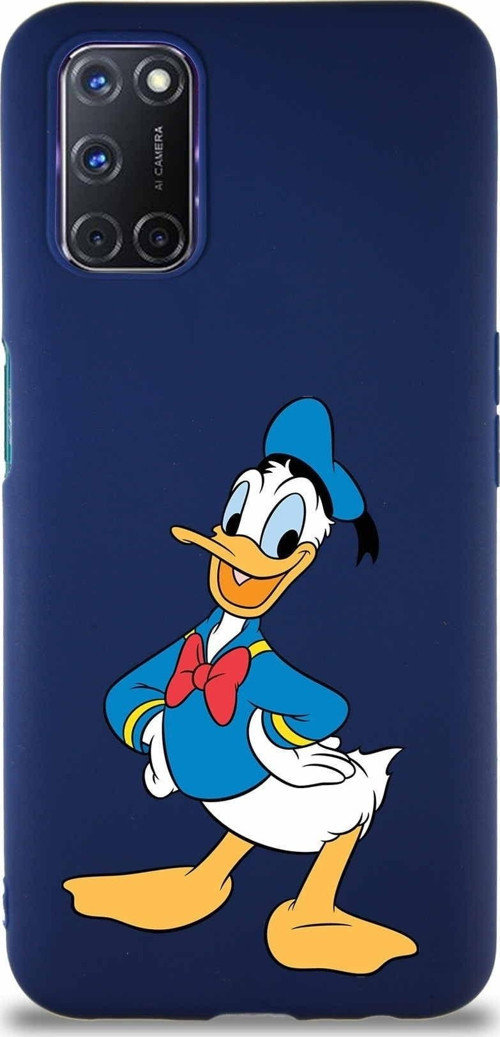 Oppo A92 Soft Premier Kapak Donald Duck-C Tasarımlı Silikon Kılıf - Lacivert
