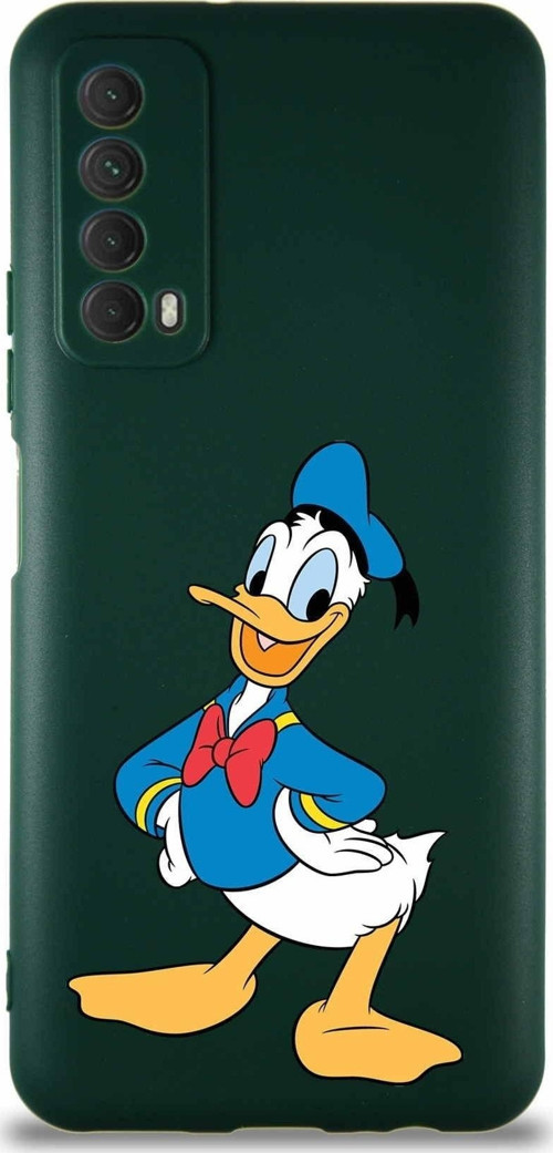 Huawei P Smart 2021 Soft Premier Kapak Donald Duck-C Tasarımlı Silikon Kılıf - Yeşil