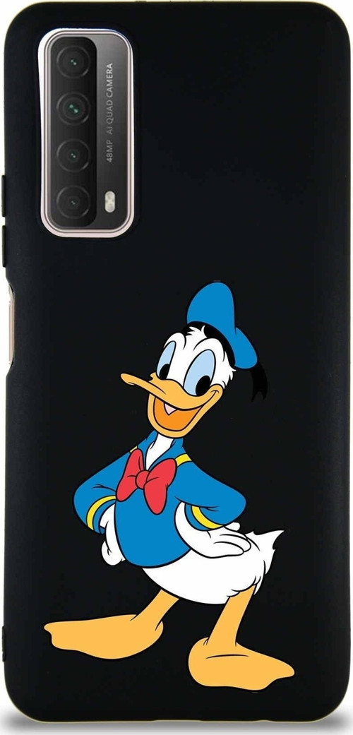 Huawei Y7A Soft Premier Kapak Donald Duck-C Tasarımlı Silikon Kılıf - Siyah