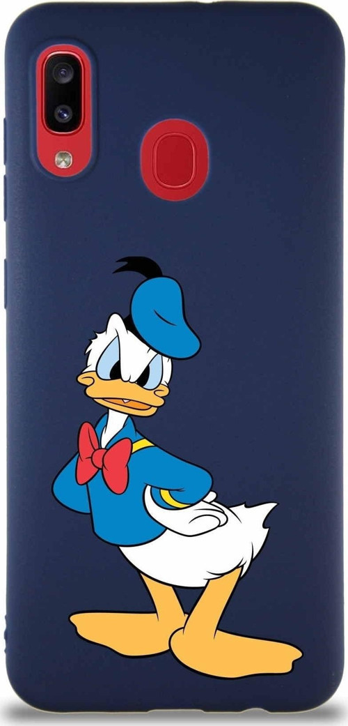 Samsung Galaxy A30 Soft Premier Kapak Donald Duck-D Tasarımlı Silikon Kılıf - Lacivert