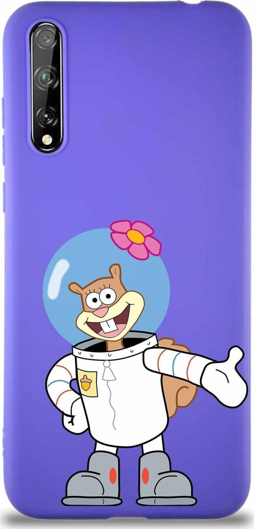 Huawei Y8P Soft Premier Kapak Sandy Tasarımlı Silikon Kılıf - Mor