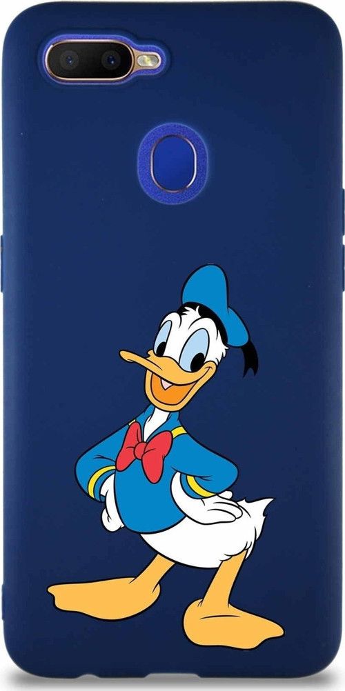 Oppo Ax7 Soft Premier Kapak Donald Duck-C Tasarımlı Silikon Kılıf - Lacivert