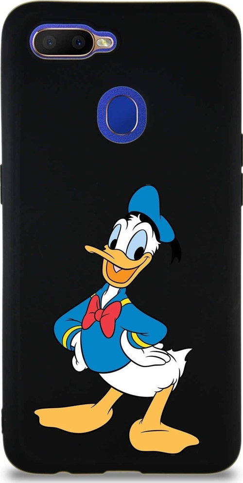 Oppo Ax7 Soft Premier Kapak Donald Duck-C Tasarımlı Silikon Kılıf - Siyah
