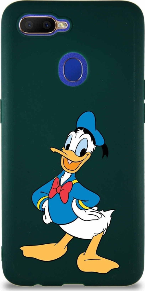 Oppo Ax7 Soft Premier Kapak Donald Duck-C Tasarımlı Silikon Kılıf - Yeşil