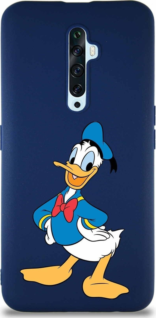 Oppo Reno 2Z Soft Premier Kapak Donald Duck-C Tasarımlı Silikon Kılıf - Lacivert