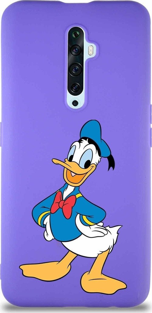 Oppo Reno 2Z Soft Premier Kapak Donald Duck-C Tasarımlı Silikon Kılıf - Mor