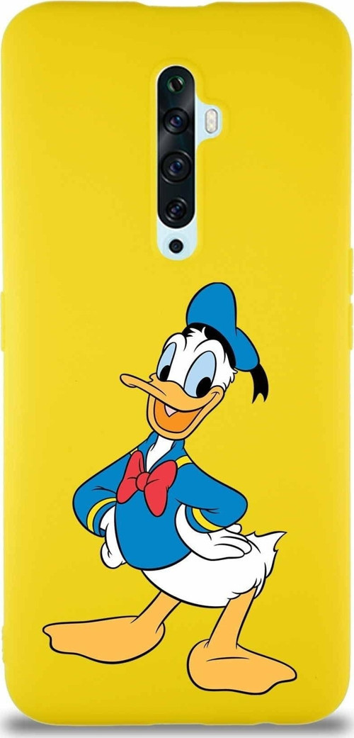 Oppo Reno 2Z Soft Premier Kapak Donald Duck-C Tasarımlı Silikon Kılıf - Sarı