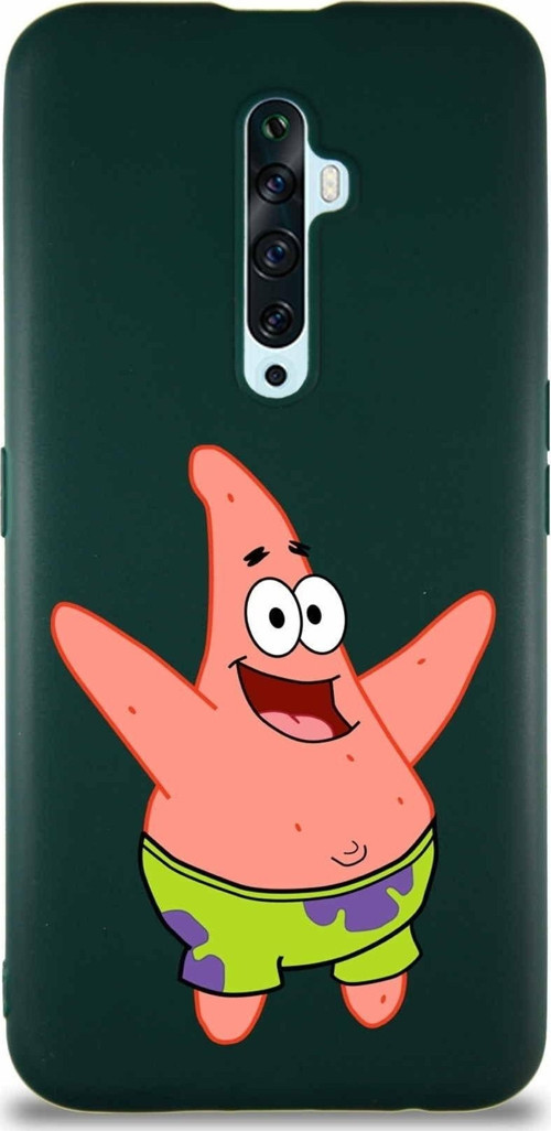 Oppo Reno 2Z Soft Premier Kapak Patrick Yıldız Tasarımlı Silikon Kılıf - Yeşil