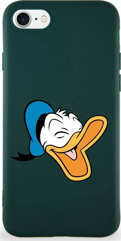 Iphone 8 Soft Premier Uyumlu Kapak Donald Duck-E Tasarımlı Silikon Kılıf - Yeşil