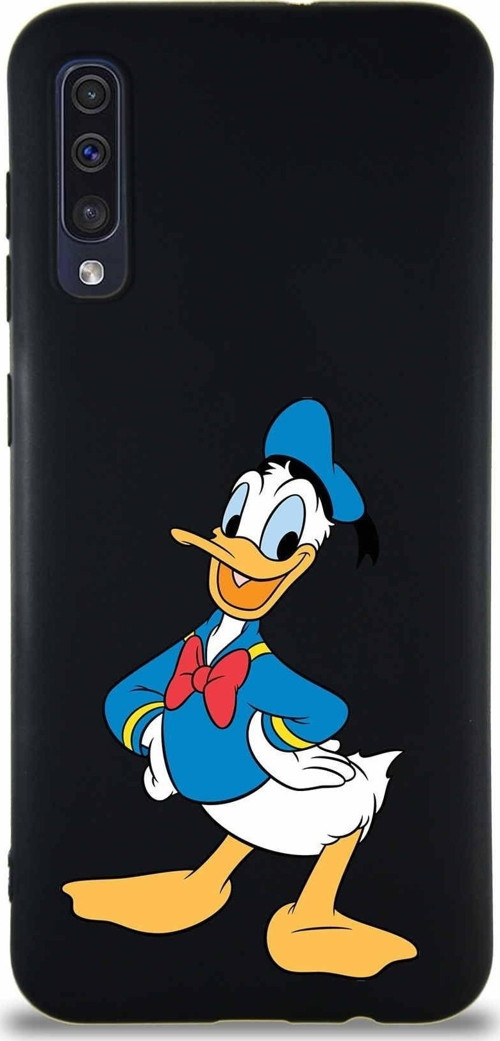 Samsung Galaxy A50S Soft Premier Kapak Donald Duck-C Tasarımlı Silikon Kılıf - Siyah