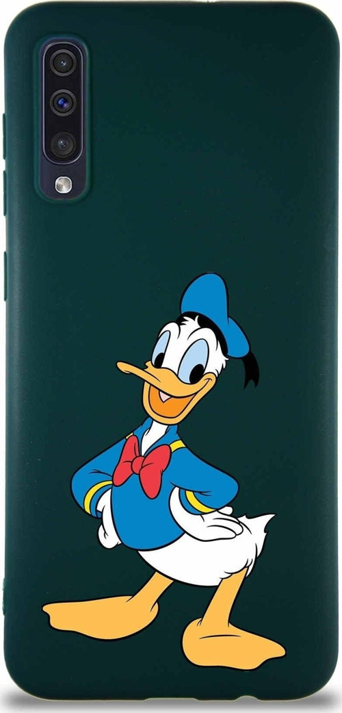 Samsung Galaxy A50S Soft Premier Kapak Donald Duck-C Tasarımlı Silikon Kılıf - Yeşil